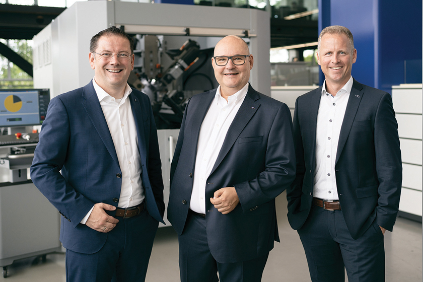 Image of the The new Wafios executive board: (from left) Jörg Eisele, Dr -Ing Uwe-Peter Weigmann and Martin Mayer